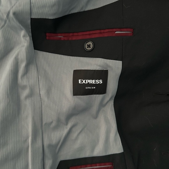 Express Men's Black Suit 40L - Jacket & Pants Included - Pants 34x32 - Picture 6 of 7